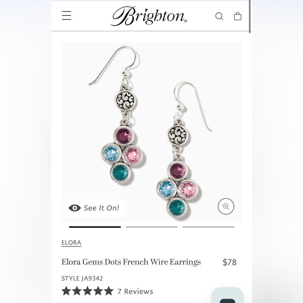 NWOT Brighton Elora Gems Dots French Wire Earrings ✨